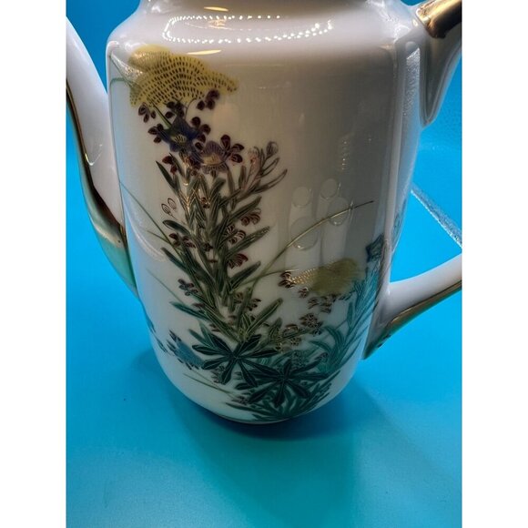 Vintage Kutani Made in Japan 15 piece  Porcelain Tea Set With Floral & Gold Deta - Picture 10 of 13